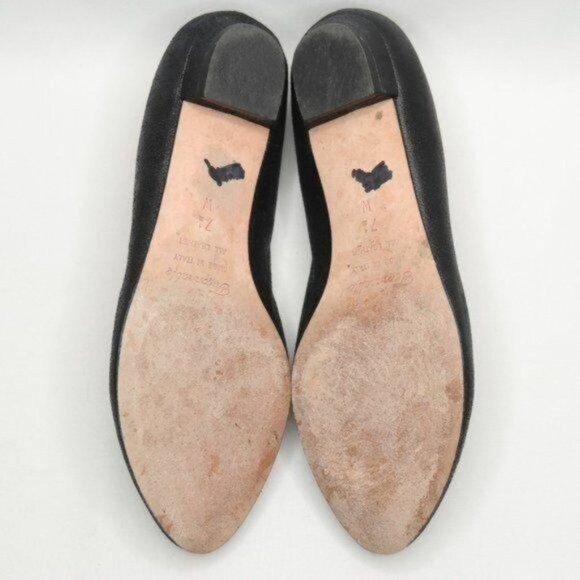 Faconnable Women's Size 7.5 Black Leather Slip On Almond Toe Flats - Picture 6 of 10